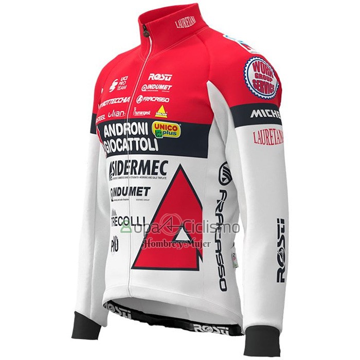 Androni Giocattoli Ropa Ciclismo Culotte Largo 2021 Hombre Mangas Largas Blanco Rojo